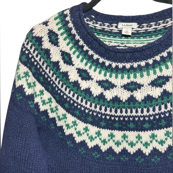 Vintage 1990’s L.L. Bean 100% Lamb’s Wool “Fair Isle” knit sweater - Picture 2 of 8